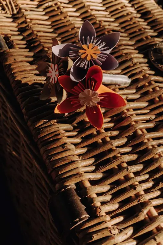 création kamidine fleurs origami mariage