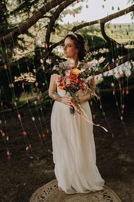 mariée d'été pique nique