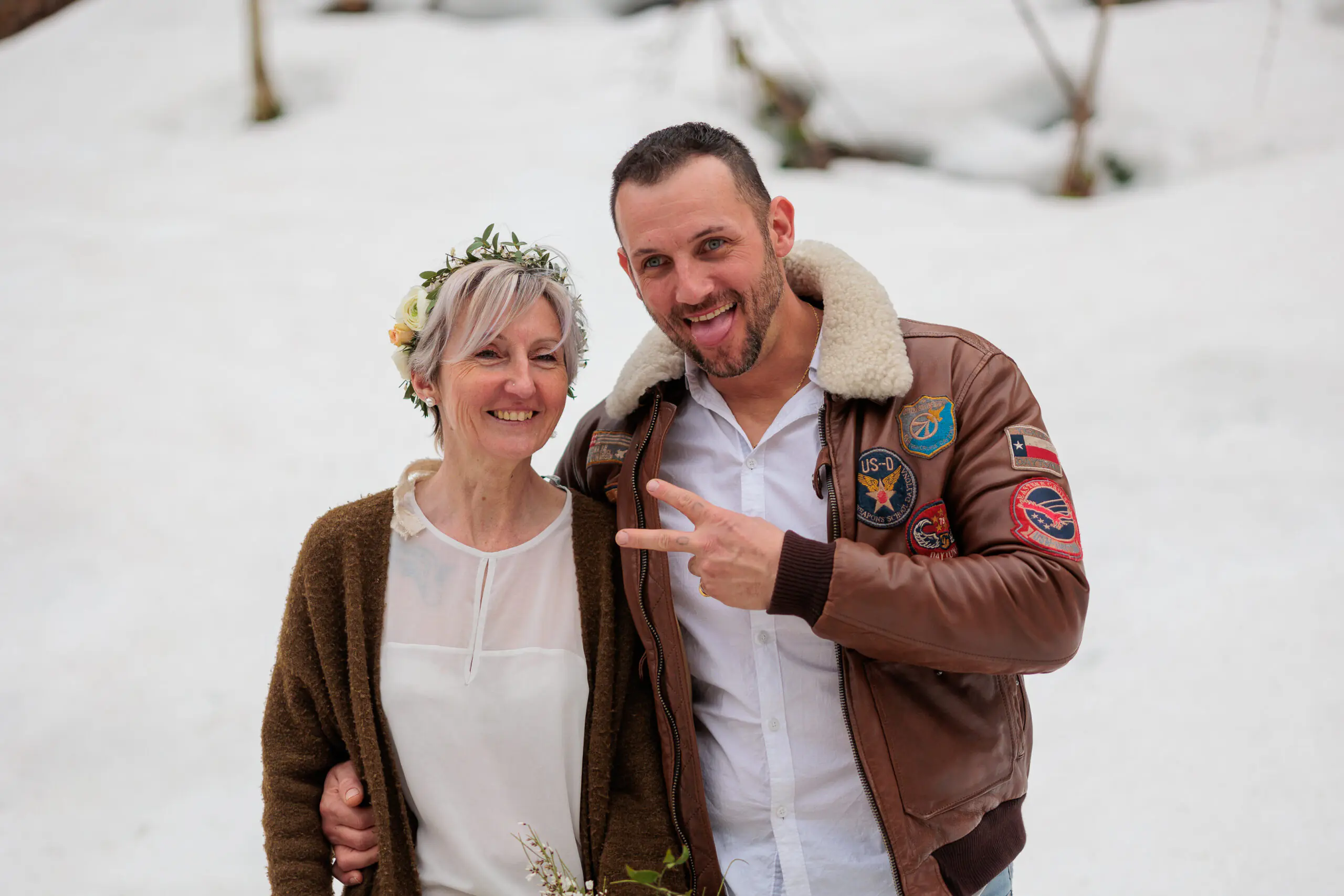 Portrait des mariés après la cérémonie
